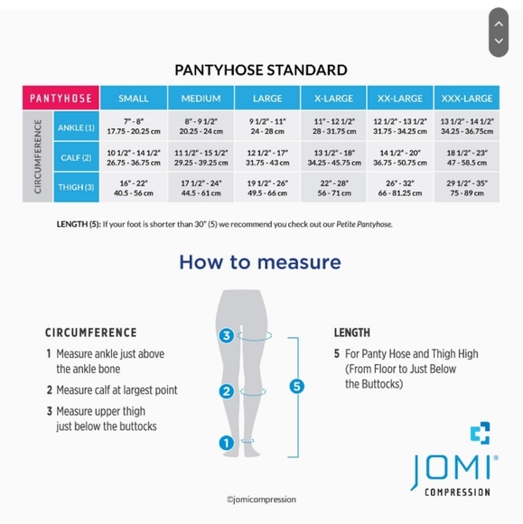 Womens- Jomi light compression pantyhose 15-20mmHg,NEW pair..Natural..sz XL - Picture 4 of 9